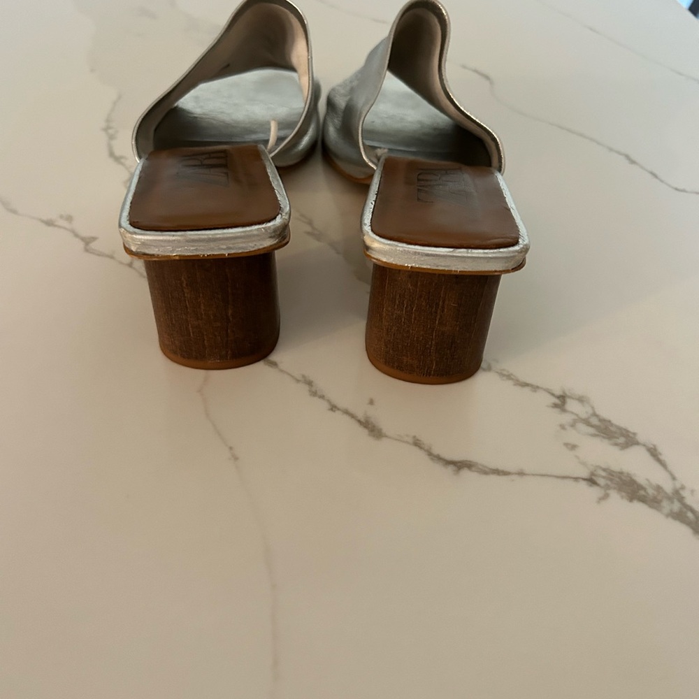 Zara Metallic Silver Mules - Picture 3 of 4